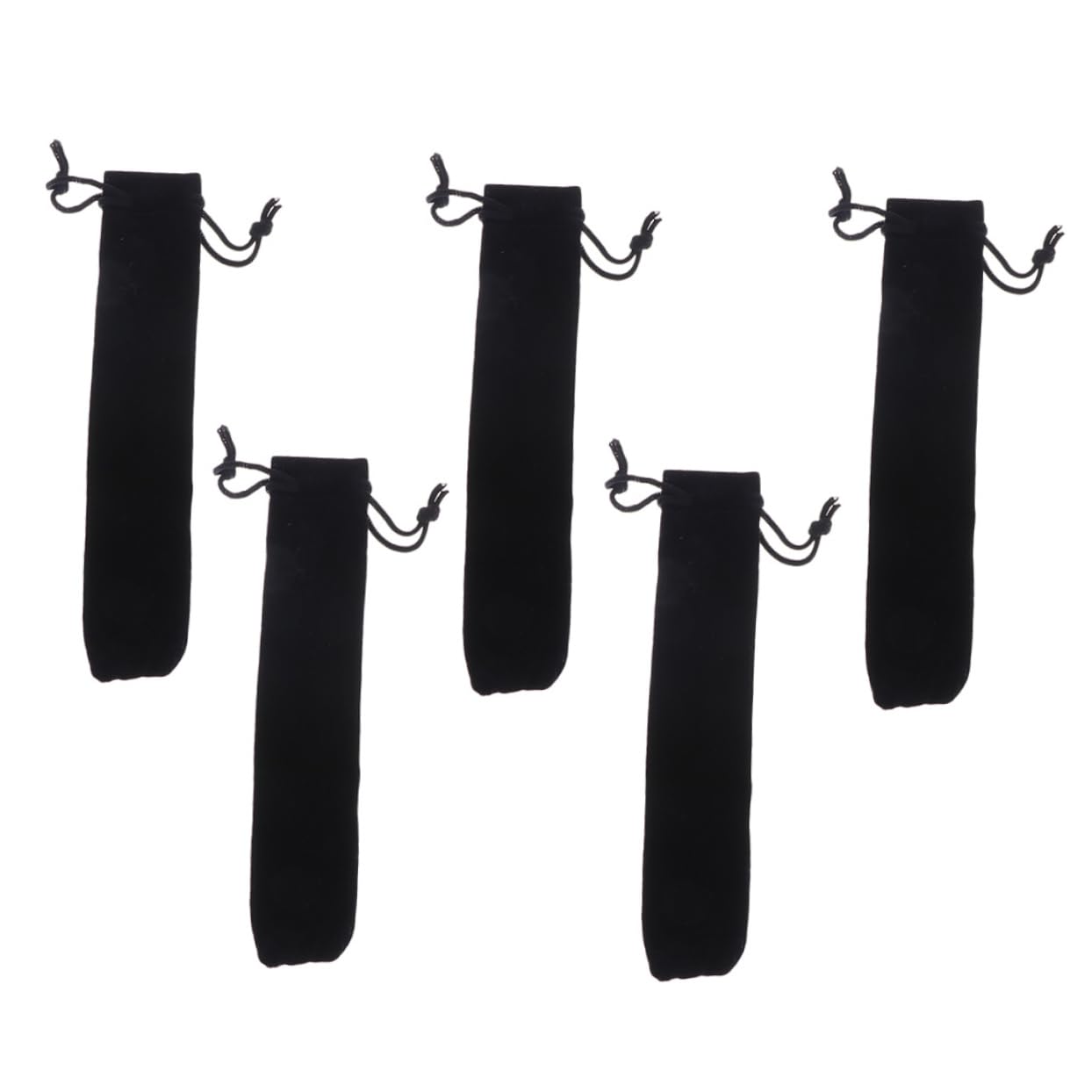 EXCEART 5Pcs Drawstring Pen Pouch, Black, 16X3CM