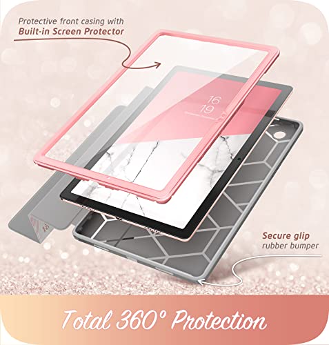 I-Blason Cosmo Series Case For Samsung Galaxy Tab A8 10.5'' (2022 Release), Full-Body Trifold With Built-In Screen Protector Protective Smart Cover With Auto Sleep/Wake (Marble) #TOP2