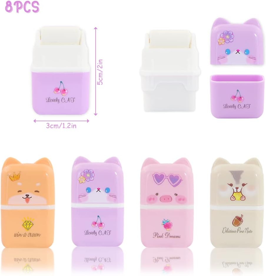8 Pcs Cute Erasers for Kids, Cute Cartoon Rubber, Fun Party Favor & School Supplies, Kawaii Drawing Eraser for School Office Supply Stationery - Image 3