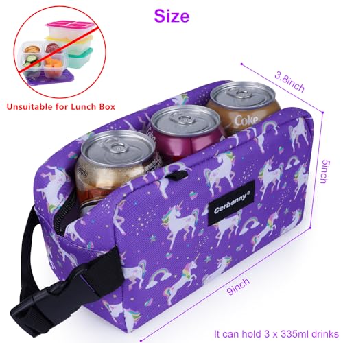 Cerbonny Bolsa térmica pequena lancheira congelável para viagens de trabalho, escola, lancheira, peq