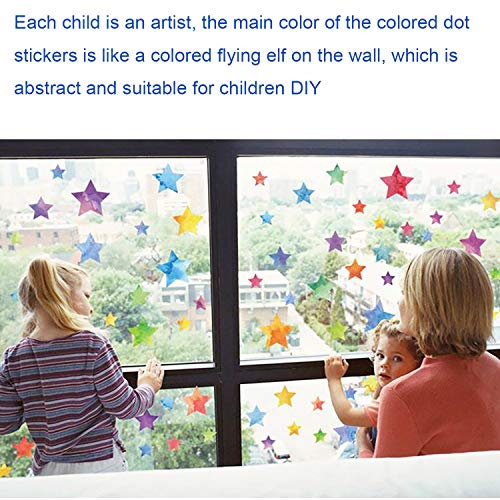 Coobbar 147 Count Multi Size Polka Wall Decals, Peel And Stick Wall Stickers, Rainbow Wall Decals For Kids Room, Living Room, Bedroom(Round And Star) #TOP5