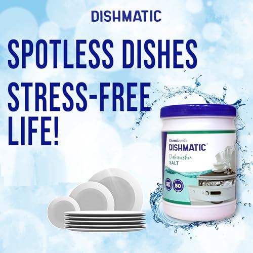 Image of Dishmatic Dishwasher Salt Powder (Pack of 4 x 1kg): Regular Combo Pack for Spotless Dishes, Compatible with All Dishwashers