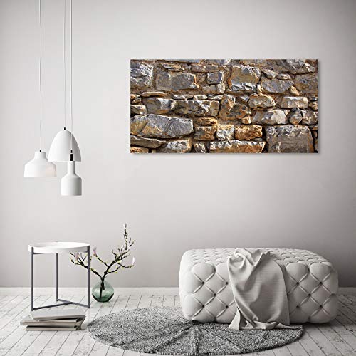Tableau plexiglas 120x60 cm image déco murale aspect pierre marron