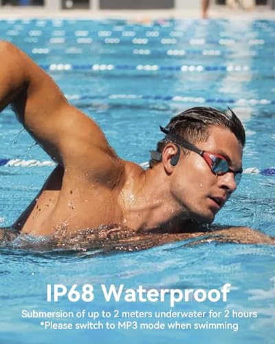 Image of MONODEAL Swimming Headphones-IP68 Waterproof Headphones | Open Ear Bluetooth Waterproof Earbuds with 32GB Memory Card, IP68 Waterproof Headphones for Swimming,Running