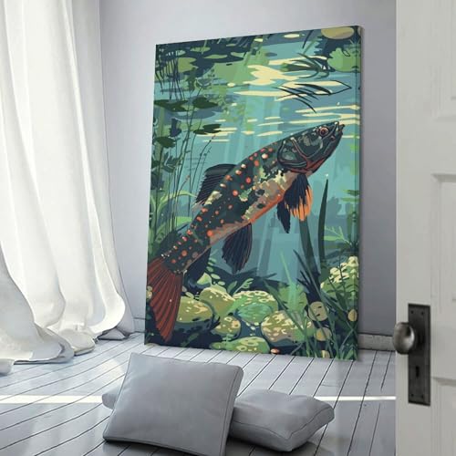 Fish in aquatic habitat tableau sur toile élégant pour créer une ambiance zen dans la chambre