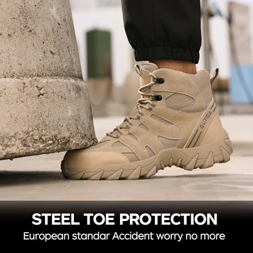 Image of Steel Toe Shoes for Women and Men, Lightweight Safety Work Shoes, Puncture Resistant Cushioned Low Top Work Sneakers for Warehouse Factory Construction