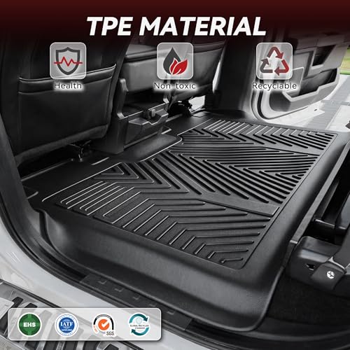 YITAMOTOR Floor Mats Fit for 2015-2025 Ford F-150 Super Cab/Extended Cab with 1st Row Bench Seats Only, All Weather Protection 2 Row Floor Liner Set Black (Not for Super Crew Cab) by YITAMOTOR - Image 8