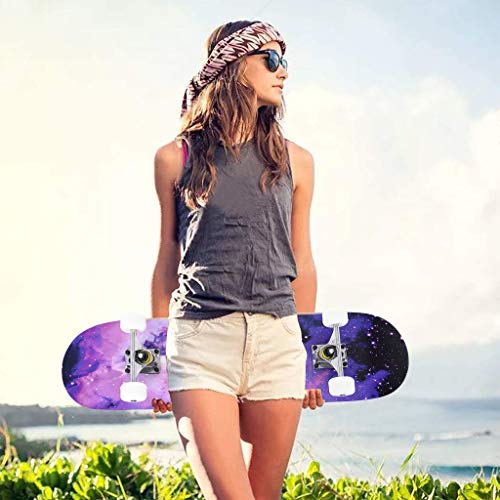Skateboards - Patineta completa para niñas de 6 a 12 años, para niños, adolescentes y adultos principiantes, monopatín cóncavo de arce de doble patada, regalos de cumpleaños de Navidad para monopatín