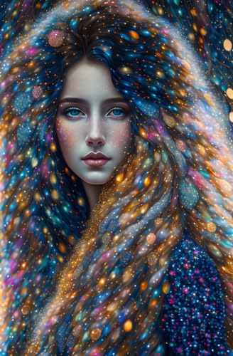 Fille aux cheveux magnifiques poster mural décoration intérieur 50x70