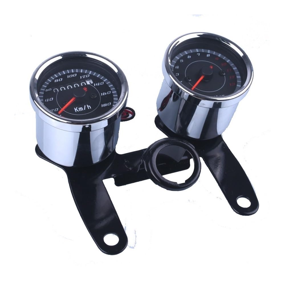 Motorcycle Digital Odo-Meter Universal Motorcycle Tachometer Odometer Gauge 0~180km/h 13000 RPM LED Backlight Set Fuel Meter
