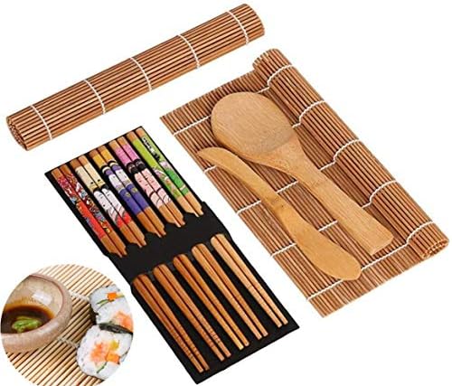 Sushi Making Kit, Gosear Sushi Mat, Including 2 Bamboo Sushi Rolling ...