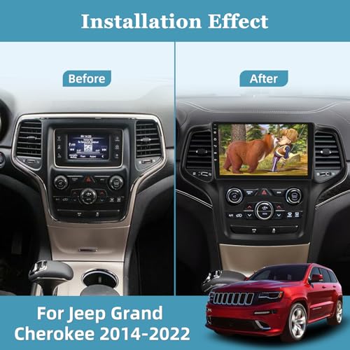 [2 + 64 G] Rádio veicular Android para Jeep Grand Cherokee 2014-2022 – Carplay sem fio e Android Aut