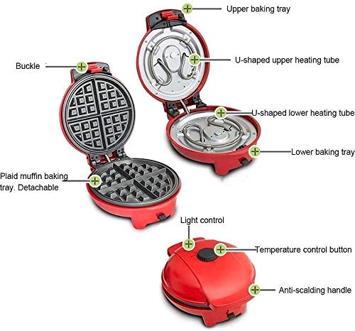 WMMCM Waffeleisen, elektrische Waffeleisen Waffel-Hersteller Non-Stick Waffler Eisen Sandwich Toaster Nonstick… – Bild 3