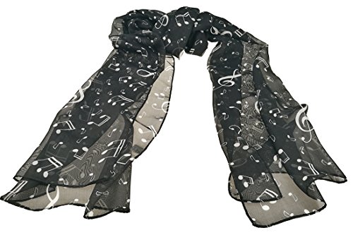 Colorful Elegant Women's Music Note Chiffon Long Scarf Wrap Shawls2