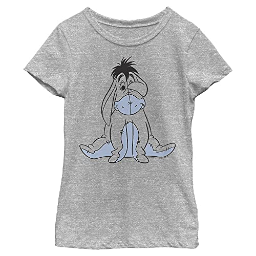 Disney Winnie The Pooh Basic Sketch Eeyore Girl's Heather Crew Tee
