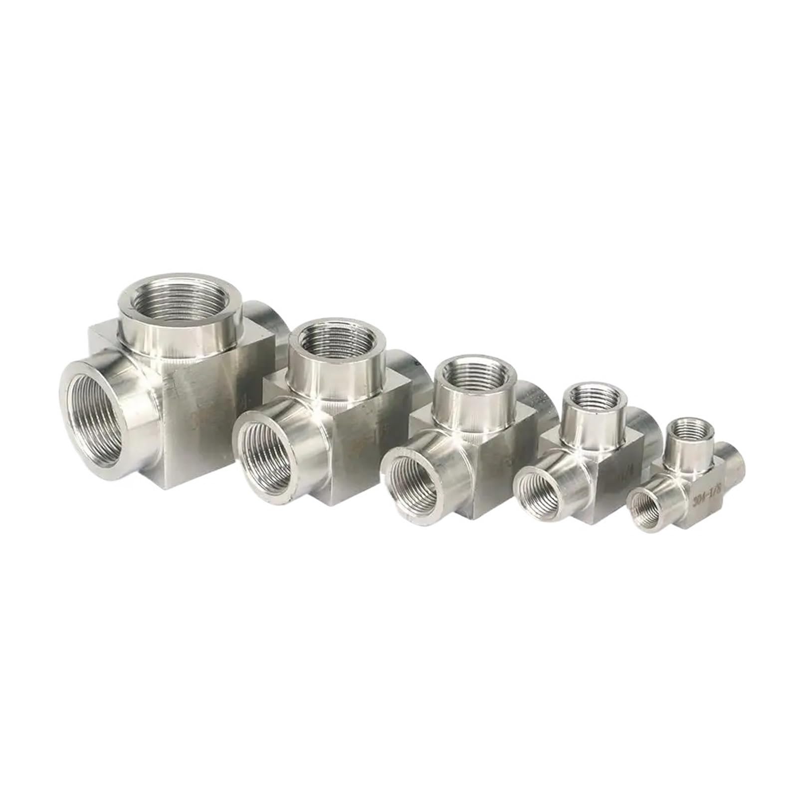 1/8" 1/4" 3/8" 1/2" 3/4" 1" M20x1.5 Female 304 Stainless Steel Equal Tee 3 Way Pipe Fitting Adapters 2.5 Mpa(1/8")