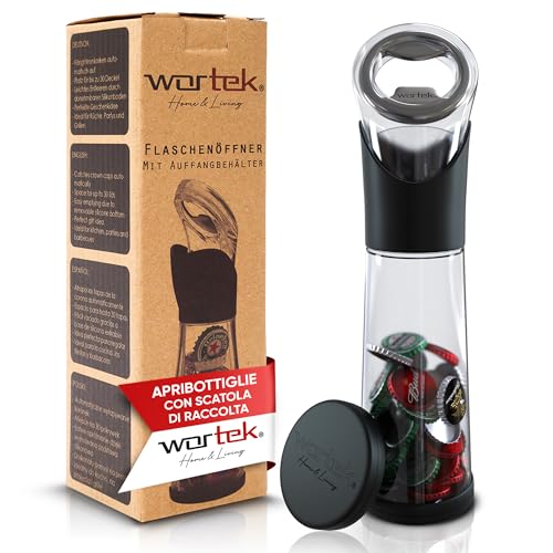 wortek apribottiglie con contenitore di raccolta - apri bottiglia birra gadget utili campeggio accessori utili – apribottiglie di birra regalo uomo originale utile idee regalo donna regali natale