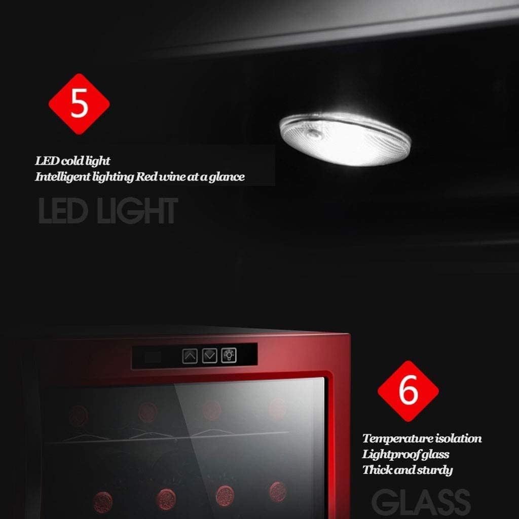 8 Bottle Mini Wine Cooler Chiller, Counter Top Thermoelectric Wine Cellar Refrigerator, Touch Temperature Control Quiet Operation Fridge Double Insulated Glass
