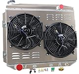RadRace Aluminum Radiator for 1957 1958 1959 Ford Fairlane Galaxie Ranchero 57 58 59 Mercury Montclair Monterey Park Lane V8 Gas Radiators 4 Row Core Shroud Fan Relay