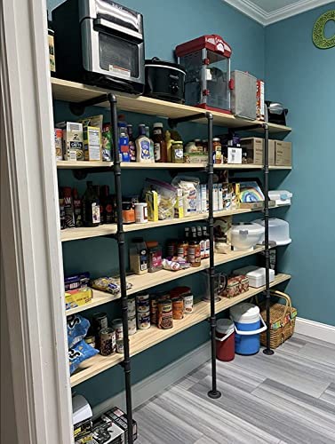 (77"Tall,14"Deep,3pcs) Industrial Retro Wall Mount Iron Pipe Shelf,DIY Open Bookshelf,Hung Bracket,Home Improvement Kitchen Shelves,Tool Utility Shelves, Office Shelves, pipe shelving (77"Tall,14"Deep,3pcs) Industrial Retro Wall Mount Iron Pipe Shelf,DIY Open Bookshelf,Hung Bracket,Home Improvement Kitchen Shelves,Tool Utility Shelves, Office Shelves, pipe shelving