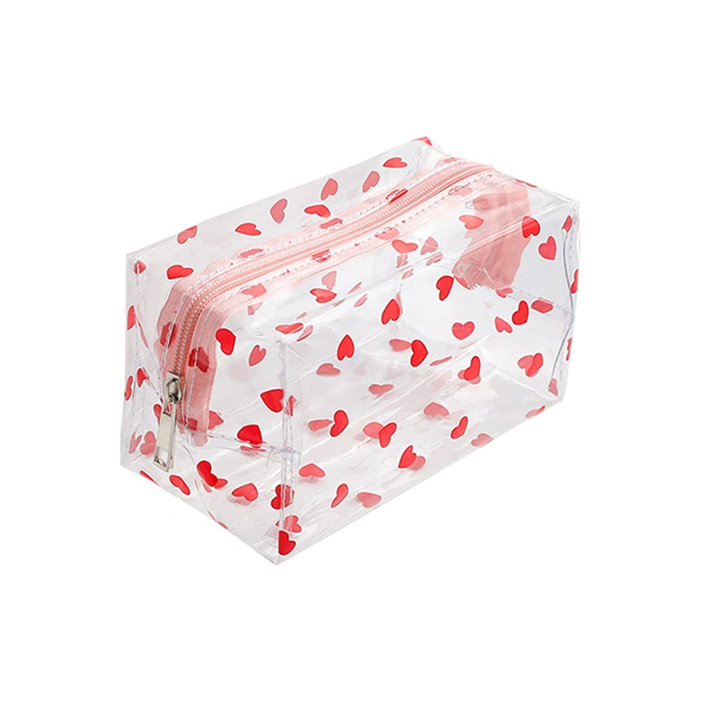 TOP-MAX Clear Pencil Case, 1PCS Large Pen Bag Stationery Pouch Cosmestic Cute Make up Bag
