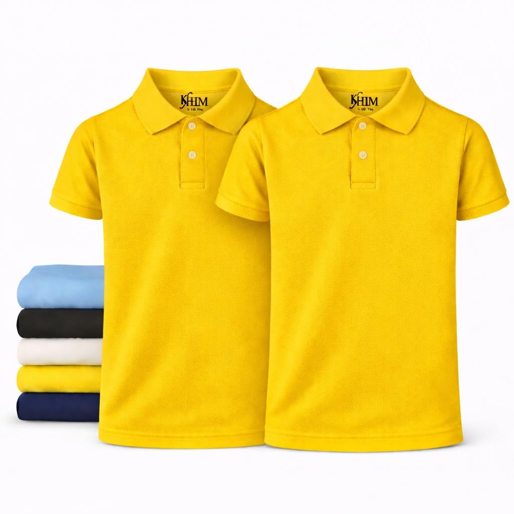 KHIM Unisex Polo Short Sleeve Polycotton Boys Girls School Uniform Plain Half Sleeve Shirts Sports Wear Indoor Outdoor — view 13