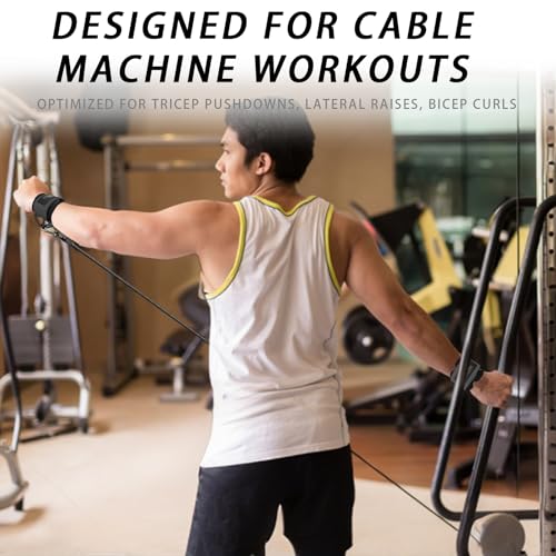 Image of Adjustable Wrist Cuffs Neoprene Padded Straps for Cable Machines Strength Training Equipment