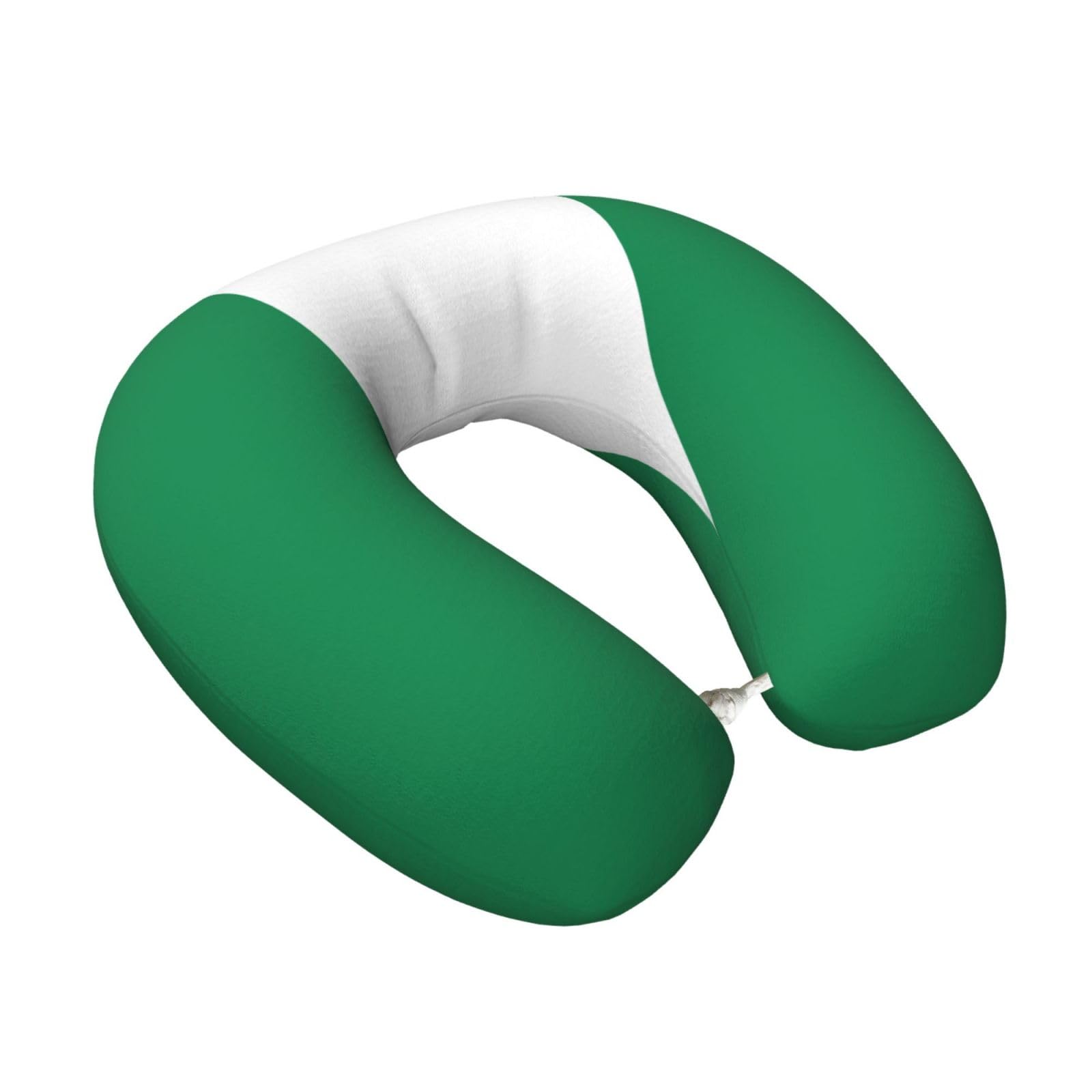 Yyoretp Flag of Nigeria Print Travel Pillow Pure Memory Foam Neck Pillows Portable Headrest for Airplane