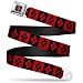 Buckle-Down Seatbelt Belt - Harley Quinn Diamond Blocks Red/Black Black/Red - 1.5" Wide - 24-38 Inches in Length