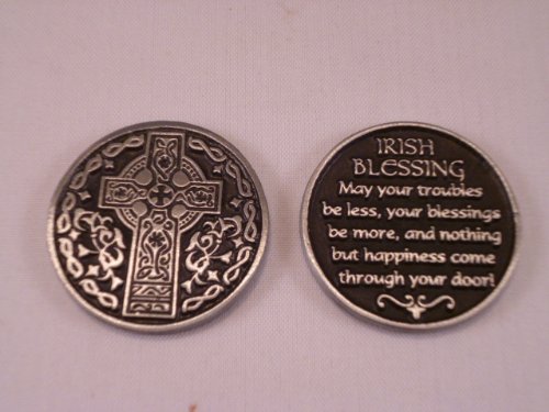 Rosaria Silver Irish Blessing Pocket Token - Hanging Ornament - Pewter - St. Patrick's Day