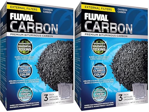 Fluval Aktivkohle Filtereinsatz, für Süß- und Meerwasseraquarien geeignet, 3 x 100g (Packung mit 2)
