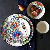 Photo Gallery xcxdx set da 4 pezzi di set da pranzo in ceramica dipinta a mano vintage, tazza per insalatiera in porcellana, porcellana colorata a fiori, salva spazio Photo Gallery xcxdx set da 4 pezzi di set da pranzo in ceramica dipinta a mano vintage, tazza per insalatiera in porcellana, porcellana colorata a fiori, salva spazio
