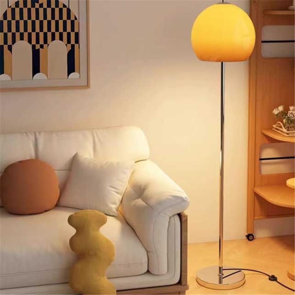 Lampa podłogowa Okrągła lampa podłogowa do sypialni, salonu, biura, ściemnialna LED ze zdalnym przełącznikiem nożnym