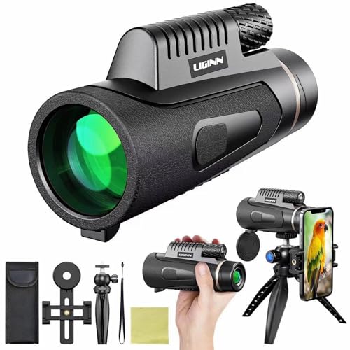 Ant Warrior Telescopio Monocular, 12 x 50 HD Monocular para Movil, Monoculars, FMC BAK4 Prisma Monoculars, para observación Caza y Camping (Negro)