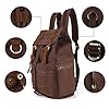 Rucksack aus Leder, lässig, Unisex, Segeltuch, Rucksack, Schultertasche, Schultertasche im Freien, kaffee, 27.9 x 16 x 41.9 cm #2