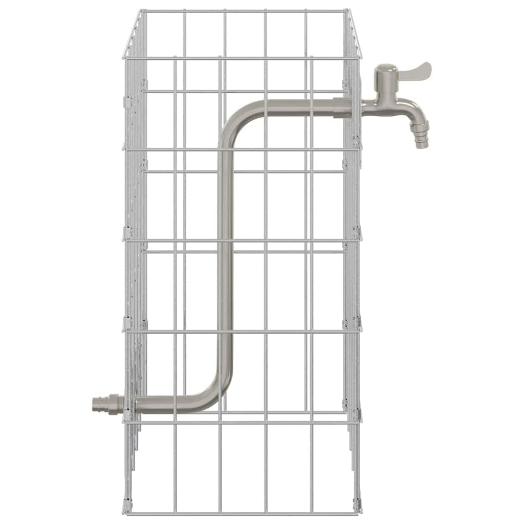 Gaviones grifo plata 26 x 25 x 50 cm acero inoxidable resistente a la intemperie exterior distribuidor de agua para riego de jardín, apto para conexión de manguera y boquilla