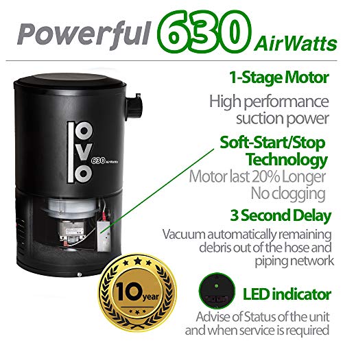 OVO Compact and Powerful Central Vacuum System, Condo Vac, 630 Airwatts, Use with Disposable Bag, 18L or 4.75Gal, 30 ft Deluxe Accessory Kit Included by OVO - Image 3