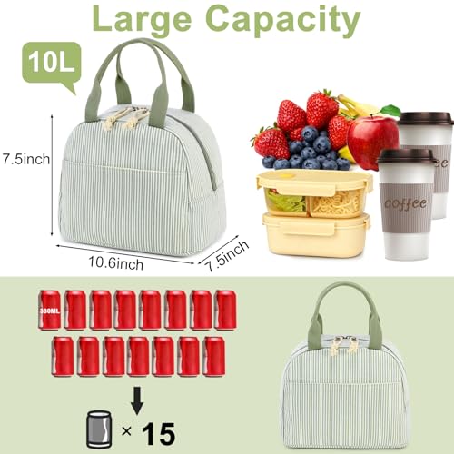 Bluboon Cute Sage Green Lunch Tote