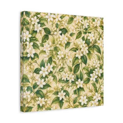 Toile jasmin imprimée sur châssis épais de 3 cm pour décoration murale haut de gamme