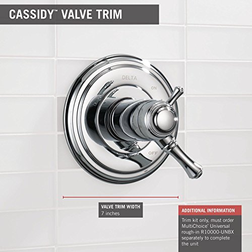 Image of Delta Faucet Cassidy 17 Series Dual-Function Shower Handle Valve Trim Kit, Chrome T17097 (Valve Not Included) (Pack of 3)