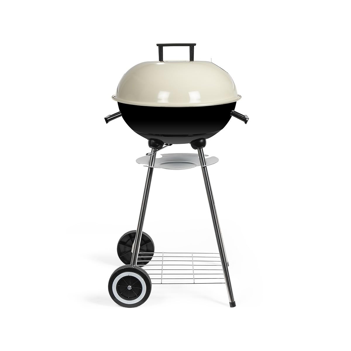 Livoo Grill węglowy DOC172C - Ø 41 cm, stal chromowana, wysokość 69,5 cm, zawór wentylacyjny, kratka magazynowa, pojemnik na odpady