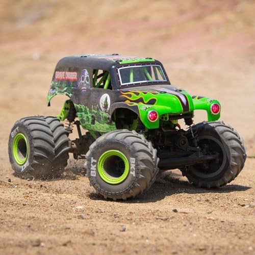 Image of Losi 1 /18 Mini LMT Grave Digger 2S 4X4 RTR Brushed Monster Truck Battery & Charger Included Green LOS01026T1