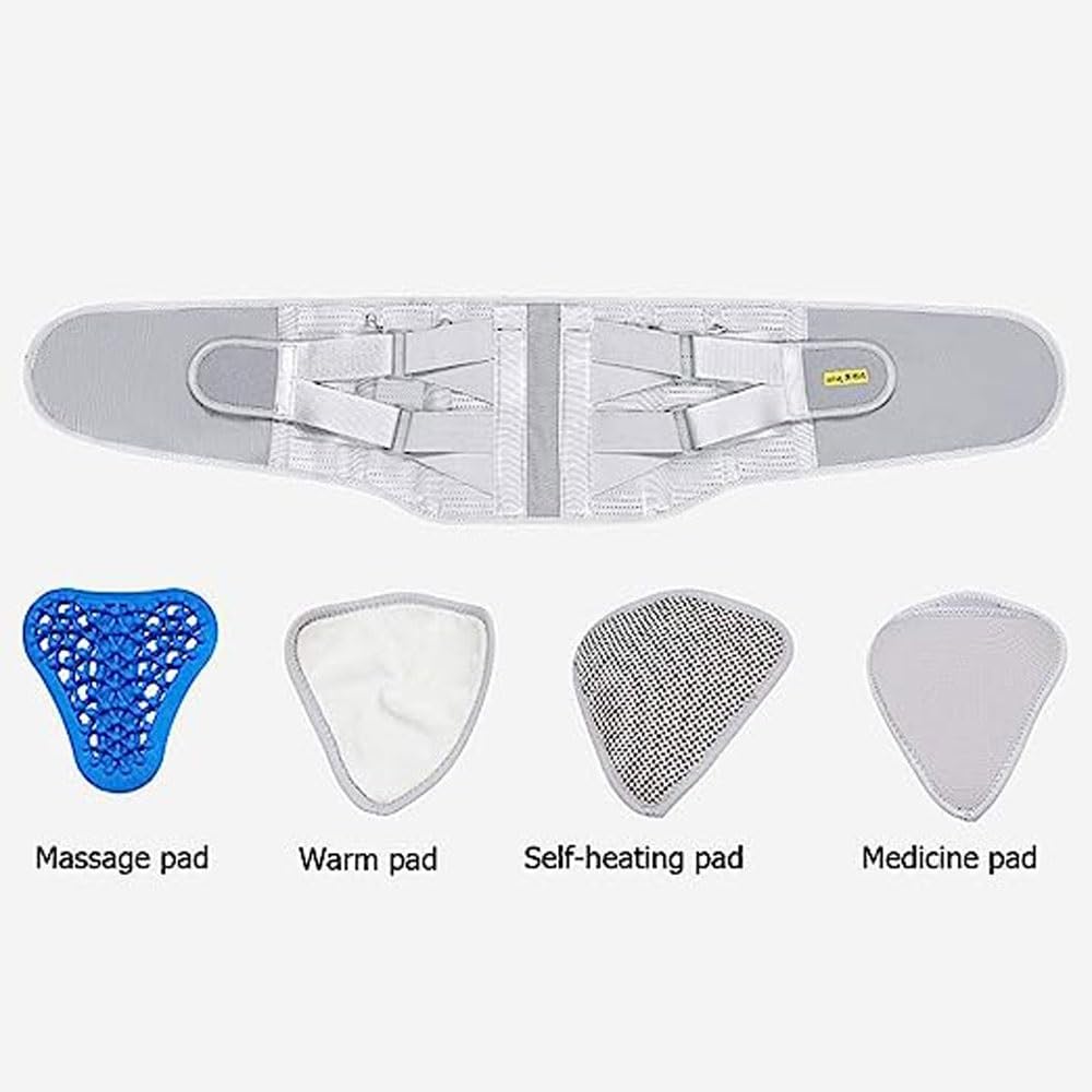 Faja Lumbar Para Hombre Y Mujer, Cinturón De Soporte Lumbar, Cinturón E Apoyo Lumbar, Cinturón Lumbar Con Ajuste, Cinturón Protector Lumbares, Aliviar El Dolor De Espalda Y Cintura ( Color : Gray , Si
