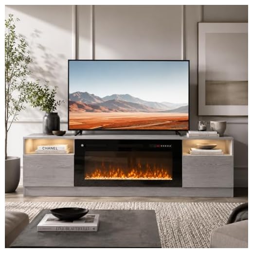 Modern TV Stand with Electric Fireplace