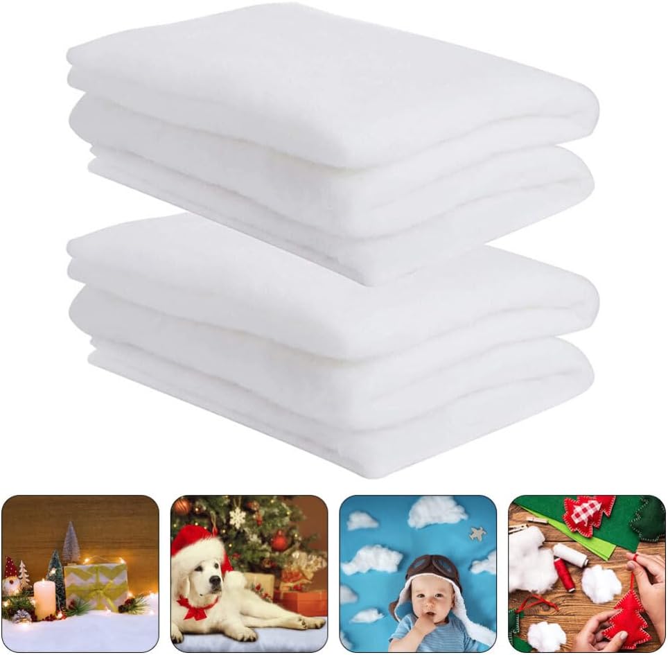 2pcs Thick Artificial Snow Blankets for Christmas Decoration Fake Snow for Festive Home Decor and Photo Props for Village Displays and Tree Skirts