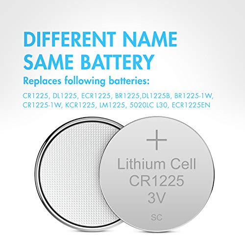 Tenergy 3 Volt Battery Cr1225, Button Cell Batteries, Ideal For Thermometers, Key Fobs, Laser Pointers, Medical Devices, Calculators, And More, 20 Pack #TOP4