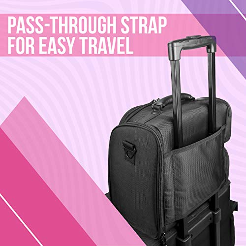 Justcase 2 In 1 Soft Sided Professional Rolling Organizer For Makeup Artist Tools, Black Nylon, 1 Count (Pack Of 1) #TOP5