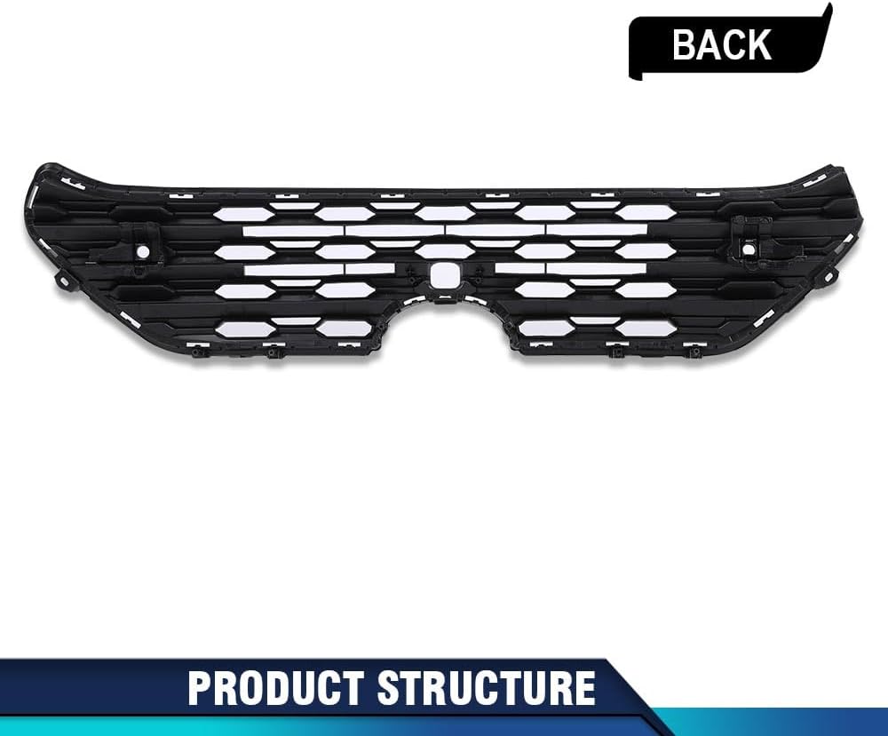 PIT66 Front Center Bumper Grille with Radar Holes Compatible with Toyota RAV4 2019-2022 TO1200439, 531120R130 Black
