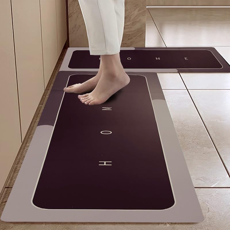 Cortina 2 Pcs Kitchen Mats, Waterproof Memory Foam Kitchen Rugs, Standing Desk Mat Floor Mats, Comfort Runner Rug Carpets for Kitchen Floor, Sink - (120 * 40 cm, 40 * 60 cm, Brown)-image-47