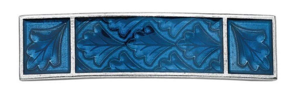 DANFORTH Leaf Cobalt Large Barrette | Pewter Handcrafted in USA
